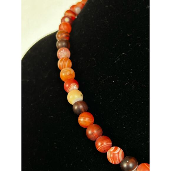 Handmade Orange Agate Necklace, 21.5 inches, Adjustable, With a Silver Extender - Picture 3 of 6